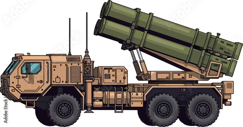 Mobile air defense system with triple missile canisters
