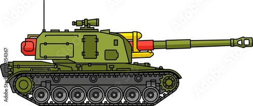 Self propelled howitzer tank for mobile heavy artillery