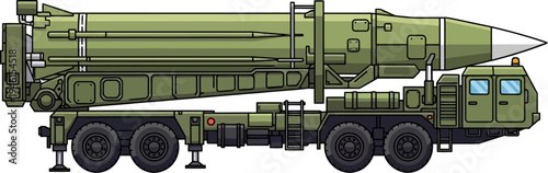 Strategic ballistic missile carrier truck on multi-axle chassis