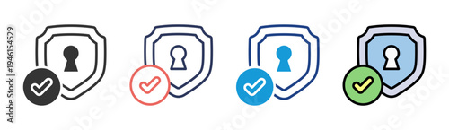 Access Control icon set multiple style collection