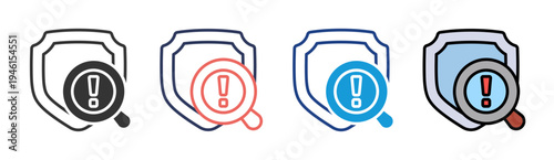 Security Inspection icon set multiple style collection