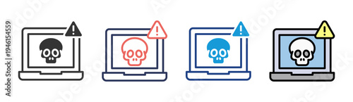 Cyber Threat icon set multiple style collection