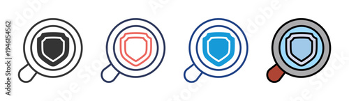 Security Analysis icon set multiple style collection
