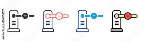 Robotic Control icon set multiple style collection