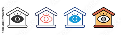 Surveillance Authority icon set multiple style collection