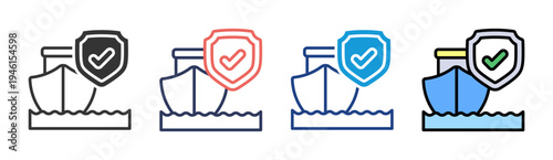 Naval Defense icon set multiple style collection