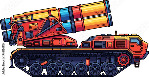 Tracked multiple rocket launcher with a high-capacity firing platform