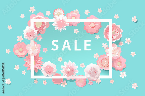 Floral frame with sale text perfect for springtime promotions