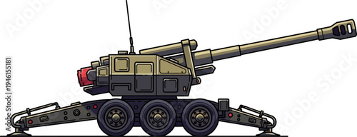 Wheeled mobile artillery cannon platform