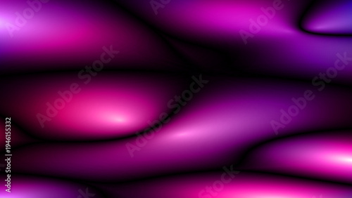 Abstract glowing purple and pink fluid background with vibrant liquid neon gradient, color transitions and ambient occlusion effect. Futuristic dark space modern template for design concepts.