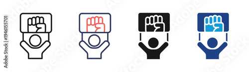 Human Rights icon set multiple style collection