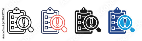 Security Risk Assessment icon set multiple style collection