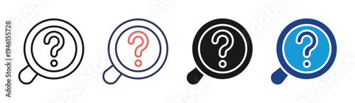 Security Question icon set multiple style collection