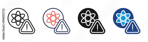 Nuclear Threat icon set multiple style collection
