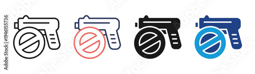Gun Control icon set multiple style collection