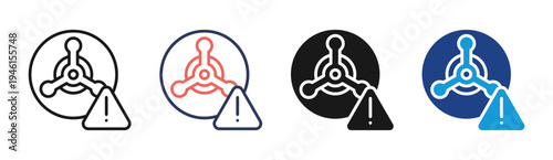 Biological Threat icon set multiple style collection