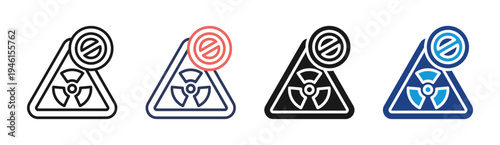Nuclear Ban icon set multiple style collection