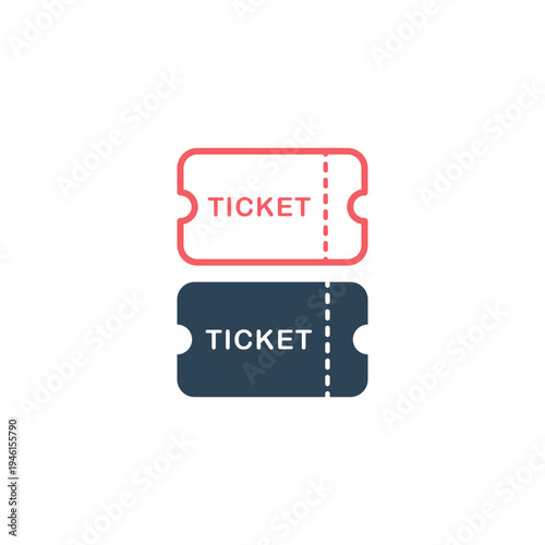 Ticket icons set vector. Ticket symbol. Trendy flat ui sign design graphic pictogram for web site, mobile application. Logo illustration.
