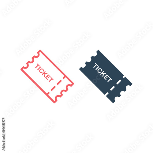 Ticket icons set vector. Ticket symbol. Trendy flat ui sign design graphic pictogram for web site, mobile application. Logo illustration.
