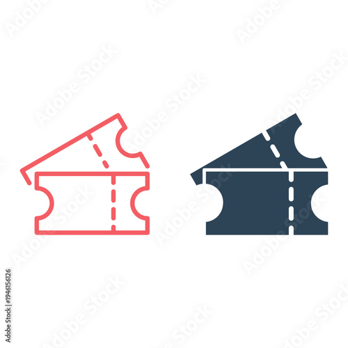 Ticket icons set vector. Ticket symbol. Trendy flat ui sign design graphic pictogram for web site, mobile application. Logo illustration.
