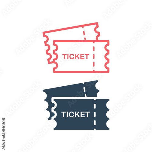 Ticket icons set vector. Ticket symbol. Trendy flat ui sign design graphic pictogram for web site, mobile application. Logo illustration.
