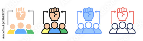 Strategic Planning icon set multiple style collection