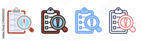 Security Risk Assessment icon set multiple style collection