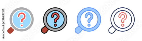 Security Question icon set multiple style collection