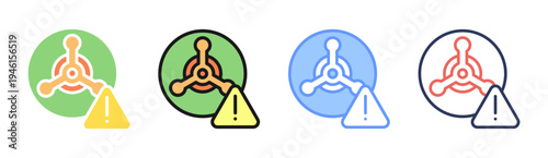 Biological Threat icon set multiple style collection