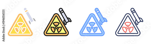Nuclear Weapon icon set multiple style collection