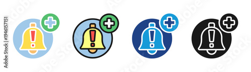 Security Alert icon set multiple style collection