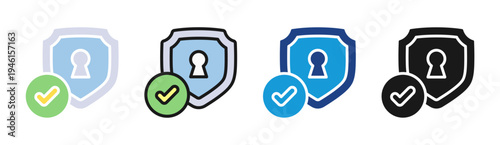 Access Control icon set multiple style collection