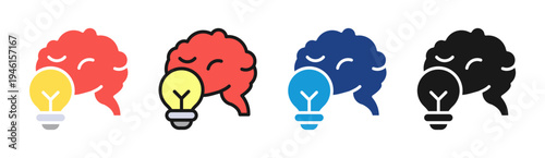 Innovation Intelligence icon set multiple style collection