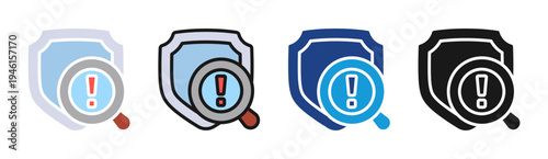 Security Inspection icon set multiple style collection