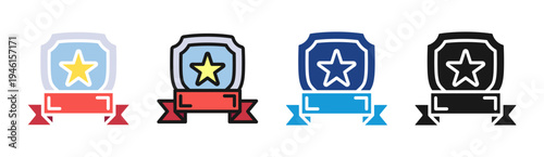 Honor Badge icon set multiple style collection