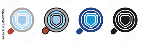 Security Analysis icon set multiple style collection