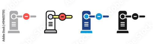 Robotic Control icon set multiple style collection