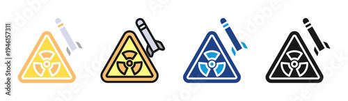 Nuclear Weapon icon set multiple style collection