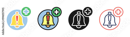 Security Alert icon set multiple style collection