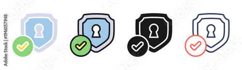 Access Control icon set multiple style collection