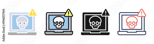 Cyber Threat icon set multiple style collection