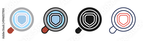 Security Analysis icon set multiple style collection