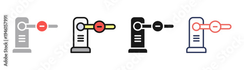 Robotic Control icon set multiple style collection