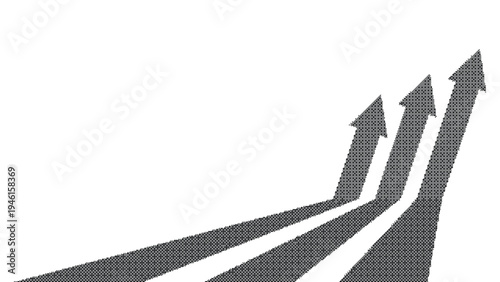 Dithered perspective arrows pointing upward showing growth trend