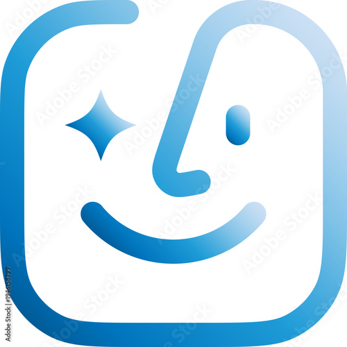 Structured Schema Technology Icon Blue Gradient