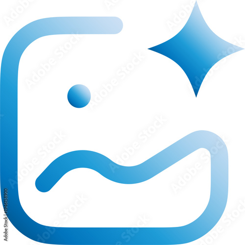 Image Generation Technology Icon Blue Gradient