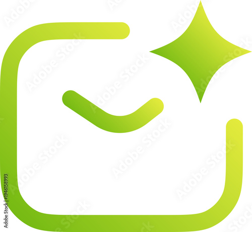 Autonomous Mail System Technology Icon Neon Green Gradient