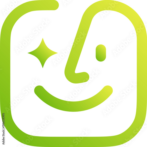 Structured Schema Technology Icon Neon Green Gradient