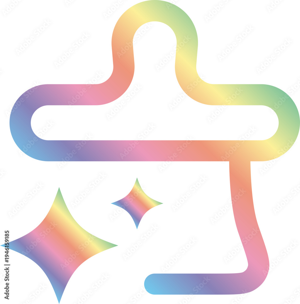 Fototapeta premium Decorative Generation Technology Icon Rainbow Gradient
