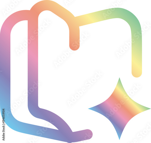 Sentiment Analysis Technology Icon Rainbow Gradient